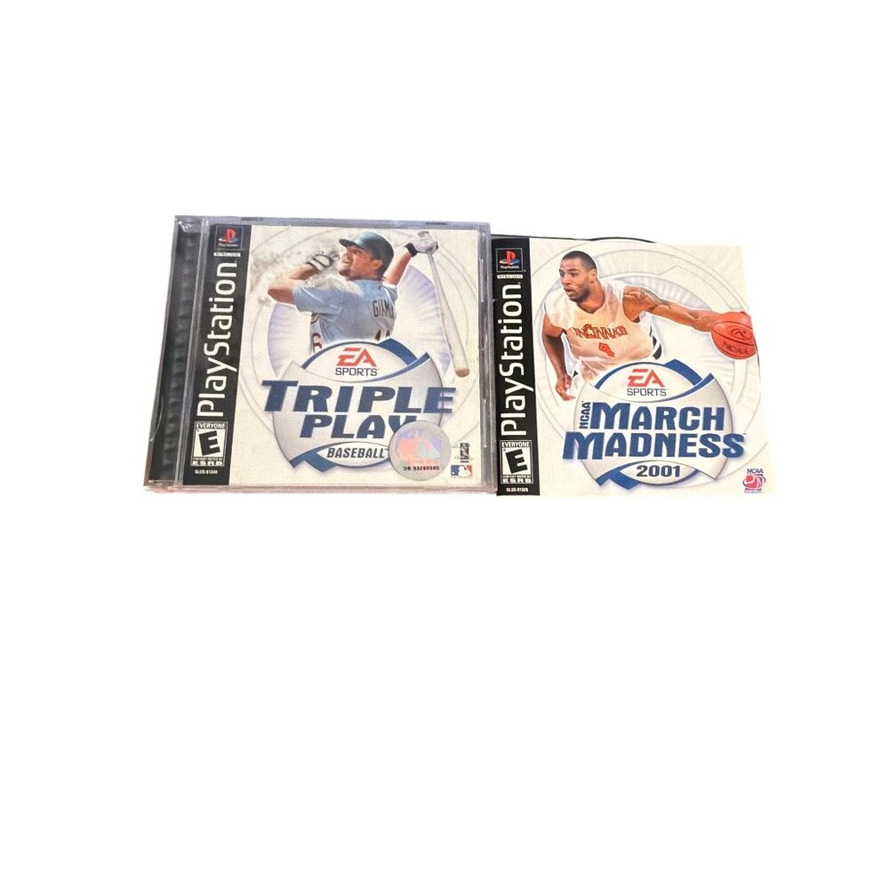 Vtg EA Sports PlayStation Games Triple Play Baseball & NCAA March Madness 2001